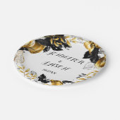 金ゴールドとブラック葉紙プレート ペーパープレート (アングル)