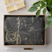 金ゴールドとブラック銀河系スターマップシリーズデザイン5 薄葉紙 (ギフト)