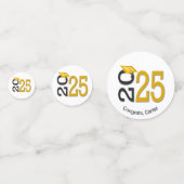 金ゴールドとブラック2025の卒業 コンフェッティ (正面)