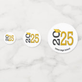 金ゴールドとブラック2025の卒業 コンフェッティ (裏面)