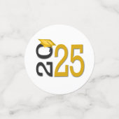 金ゴールドとブラック2025の卒業 コンフェッティ (スモール正面)