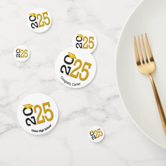 金ゴールドとブラック2025の卒業 コンフェッティ (グループ)