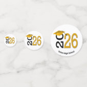 金ゴールドとブラック2025の卒業 コンフェッティ (裏面)