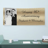 金ゴールドとブラック40周年記念パーティートレンディー写真 横断幕 (トレードショー)