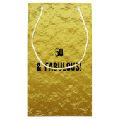 金ゴールドとブラック50と素晴らしい誕生日抱き枕 スモールペーパーバッグ (裏面)