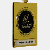 金ゴールドとブラック50周年お祝い ゴールドプレートバナーオーナメント (右)