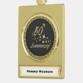 金ゴールドとブラック50周年お祝い ゴールドプレートバナーオーナメント (左)