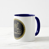 金ゴールドとブラック50周年お祝い マグカップ (正面右)