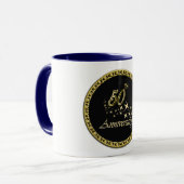 金ゴールドとブラック50周年お祝い マグカップ (正面左)