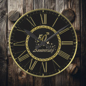 金ゴールドとブラック50周年記念お祝い3 ラウンド壁時計