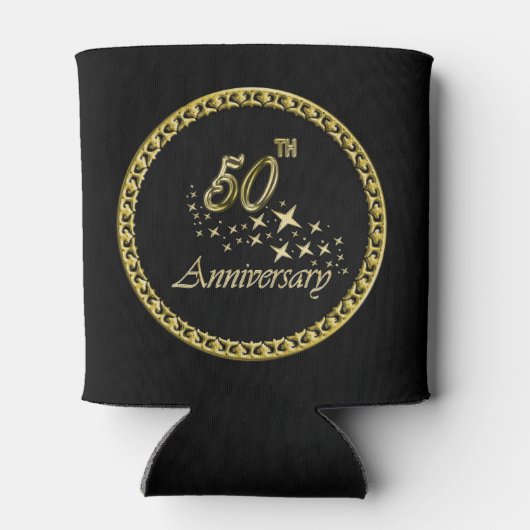 金ゴールドとブラック50周年記念お祝い 缶クーラー (裏面)