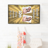 金ゴールドとブラック50結婚周年 横断幕 (インサイチュ)