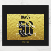 金ゴールドとブラック50誕生日きらめくワインラベル スパークリングワインラベル (シングルラベル)