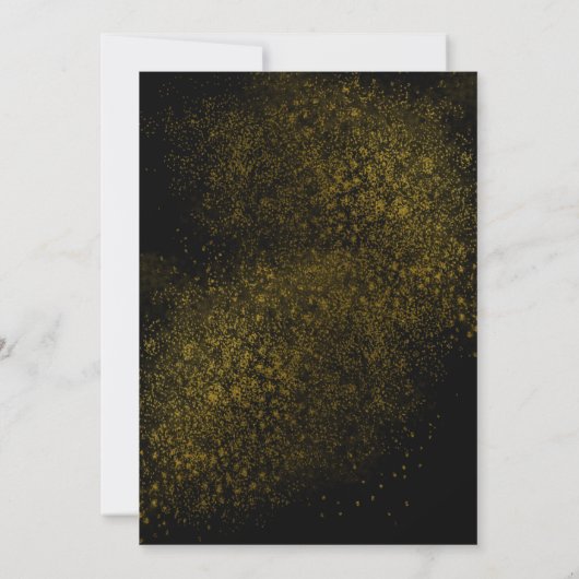 金ゴールドとブラック60番目の誕生日招待状 招待状 (裏面)