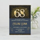 金ゴールドとブラック61番目から69番目のバースデーパーティ招待状 招待状 (スタンド正面)
