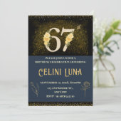 金ゴールドとブラック61番目から69番目のバースデーパーティ招待状 招待状 (スタンド正面)