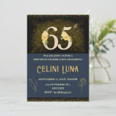 金ゴールドとブラック61番目から69番目のバースデーパーティ招待状 招待状 (スタンド正面)