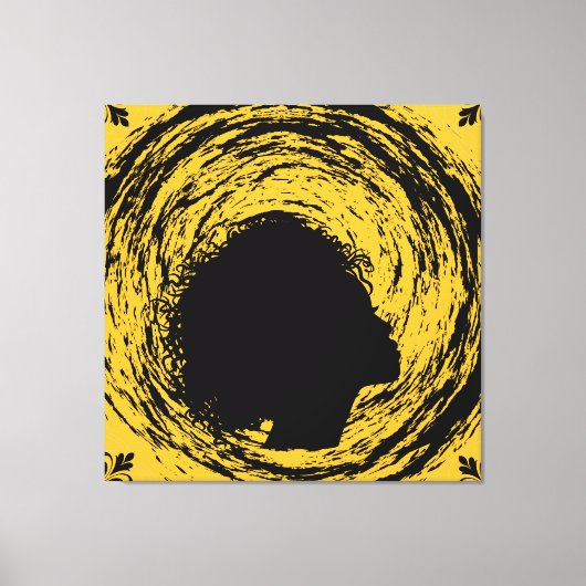 金ゴールドとブラック キャンバスプリント (正面)