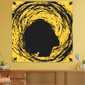 金ゴールドとブラック キャンバスプリント (インサイチュ (リビング))