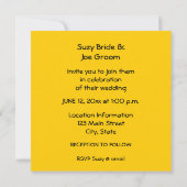 金ゴールドとブラック・シェフ結婚ロン 招待状 (裏面)