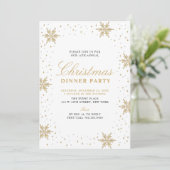 金ゴールドとブラック |シックモダンクリスマスディナーパーティー 招待状 (スタンド正面)