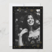 金ゴールドとブラック |シックモダン35th誕生日パーティー 招待状 (裏面)