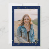 金ゴールドとブラック |シックモダン45th誕生日パーティー 招待状 (裏面)