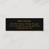 金ゴールドとブラック |シンプルポッターエレガント名札 スキニー名刺 (裏面)