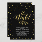 金ゴールドとブラック | タイポグラフィモダンリハーサルディナー 招待状 (正面/裏面)