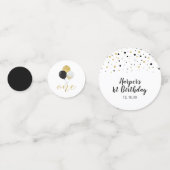 金ゴールドとブラック |バルーン1st誕生日パーティー コンフェッティ (裏面)