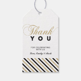 金ゴールドとブラック |パーティモダンーのお願いありがとうございますラベル ギフトタグ