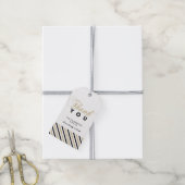 金ゴールドとブラック |パーティモダンーのお願いありがとうございますラベル ギフトタグ (より糸付き)