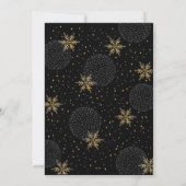 金ゴールドとブラック |ホリデーモダンディナーパーティー 招待状 (裏面)