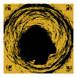 金ゴールドとブラック ポスター