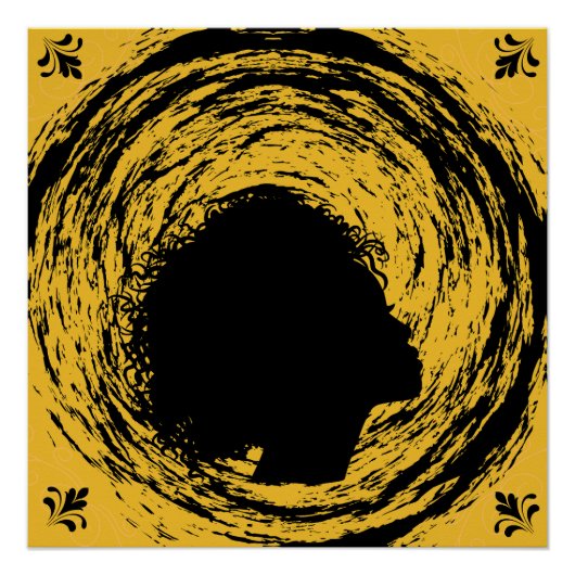 金ゴールドとブラック ポスター (正面)