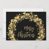 金ゴールドとブラック・メリークリスマス カード (正面)