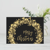 金ゴールドとブラック・メリークリスマス カード (スタンド正面)