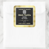 金ゴールドとブラック（ロゴ付き）製品のパッケージラベル スクエアシール (バッグ)