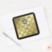 金ゴールドとブラック（ロゴ付き）製品のパッケージラベル スクエアシール (封筒)