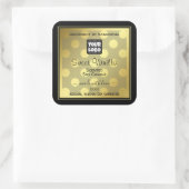 金ゴールドとブラック（ロゴ付き）製品のパッケージラベル スクエアシール (バッグ)