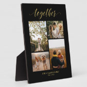 金ゴールドとブラック |一緒に家族のギフト写真コラージュ フォトプラーク (側面)