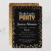 金ゴールドとブラック《写真》ぼけ味グリッターバチェロレッテ 招待状 (正面/裏面)