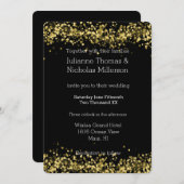 金ゴールドとブラック《写真》ぼけ味結婚ズ 招待状 (正面/裏面)