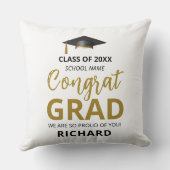 金ゴールドとブラック |卒業モダンのカスタム贈り物 クッション (裏面)