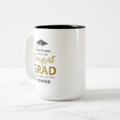 金ゴールドとブラック |卒業モダンのカスタム贈り物 ツートーンマグカップ (正面左)