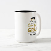 金ゴールドとブラック |卒業モダンのカスタム贈り物 ツートーンマグカップ (正面右)