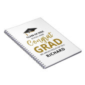 金ゴールドとブラック |卒業モダンのカスタム贈り物 ノートブック (右側)