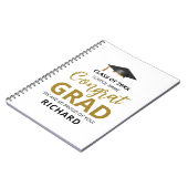 金ゴールドとブラック |卒業モダンのカスタム贈り物 ノートブック (左側)