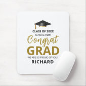 金ゴールドとブラック |卒業モダンのカスタム贈り物 マウスパッド (マウス)