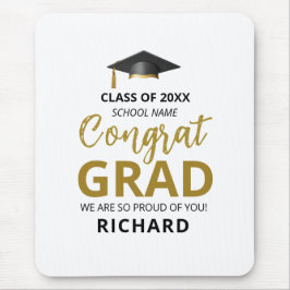 金ゴールドとブラック |卒業モダンのカスタム贈り物 マウスパッド